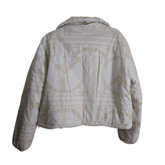 BDG Urban Outfitters Isla Linen Paisley Print Puffer Cropped Jacket Size M - Picture 3 of 13